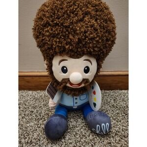 Bob Ross Plush 10 Inch Stuffed Figure Painter with Palette Brush and Chill Foot